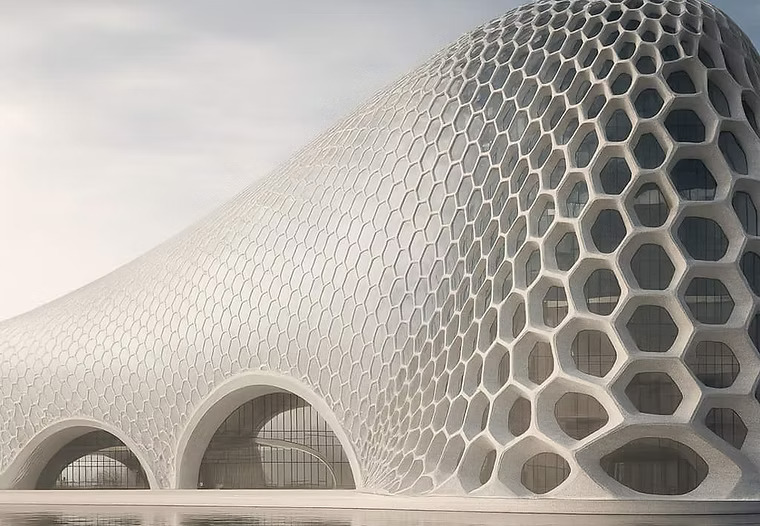 Parametrik tasarım ile oluşturulmuş prekast cephe sistemleri örneği